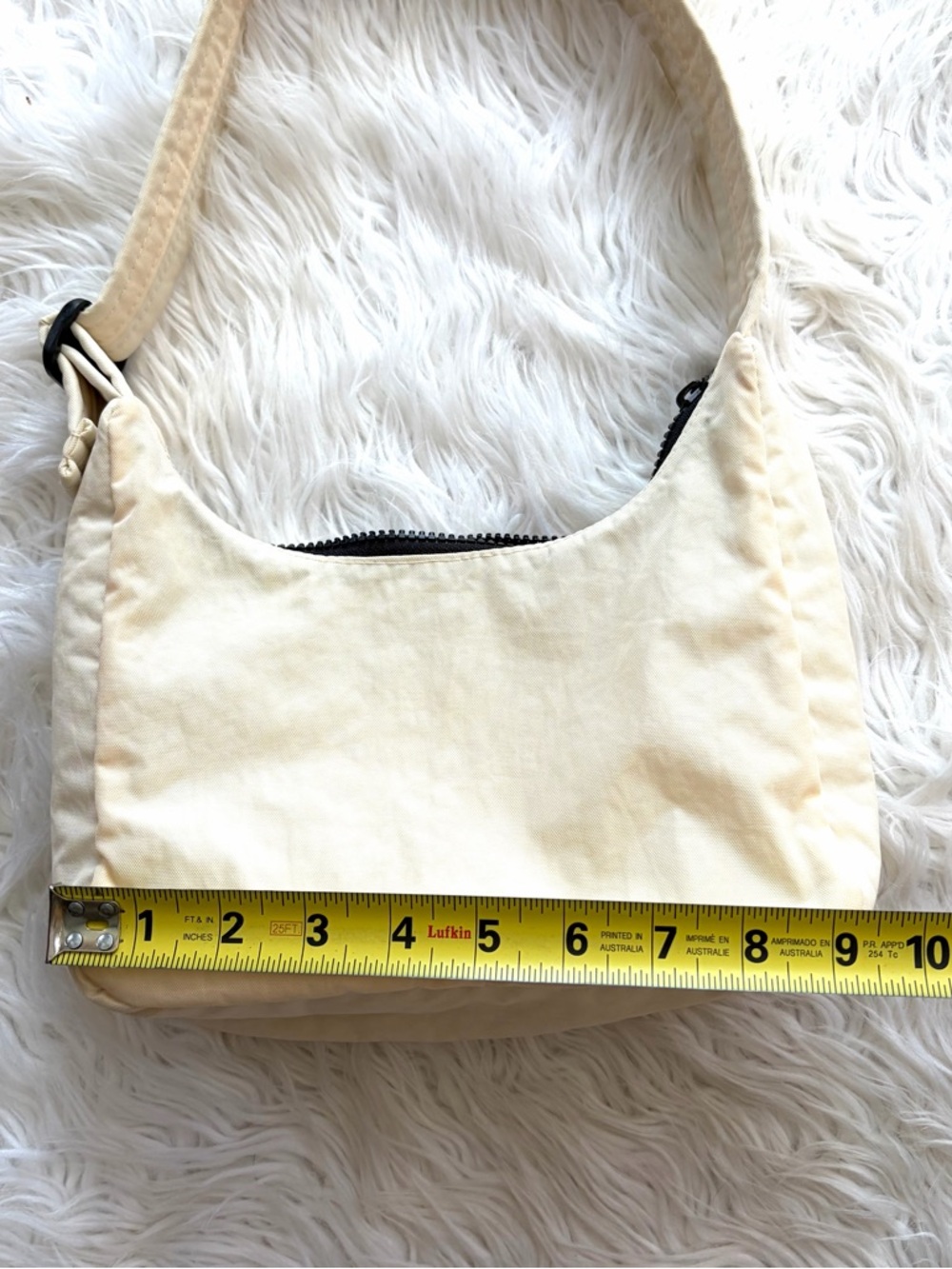 BAGGU Mini Nylon Shoulder Hobo Bag Ivory - Picture 13 of 16